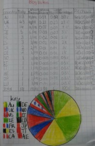 Holly's calculations and pie graph